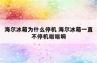 海尔冰箱为什么停机 海尔冰箱一直不停机嗡嗡响